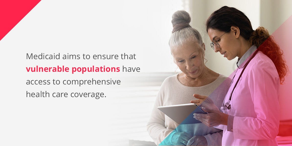 two women are looking at a tablet together